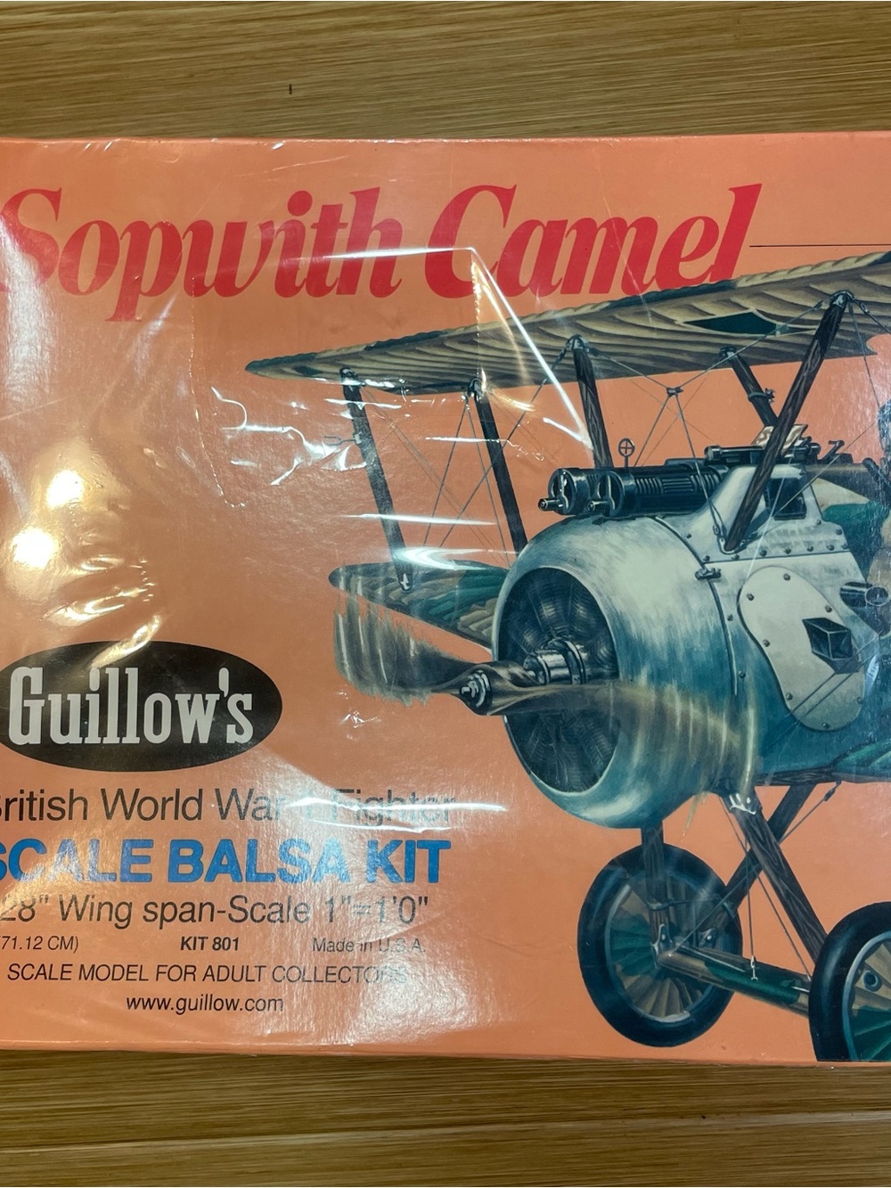 Vintage Guillow's Sopwith Camel Scale Balsa Kit 801 - British WWI Fighter Sealed